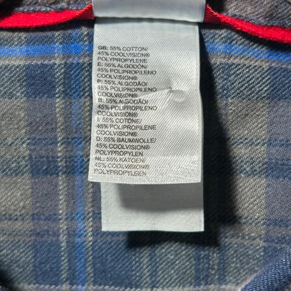 The North Face Button Down Flannel Shirt Mens XL Grey Blue Casual Outdoor